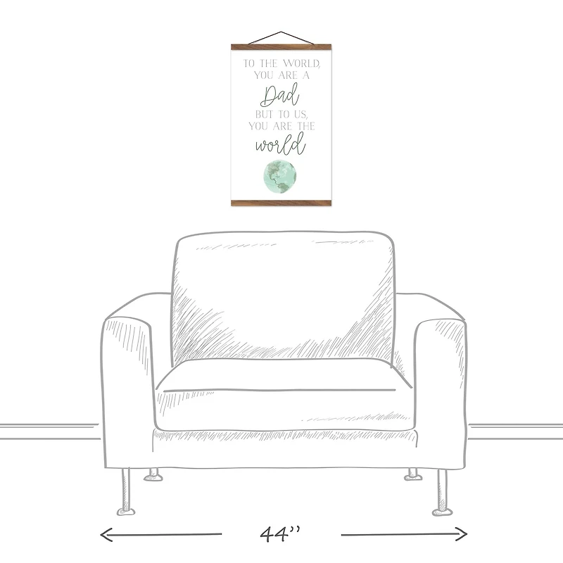 To Us You Are the World Teak Hanging Canvas