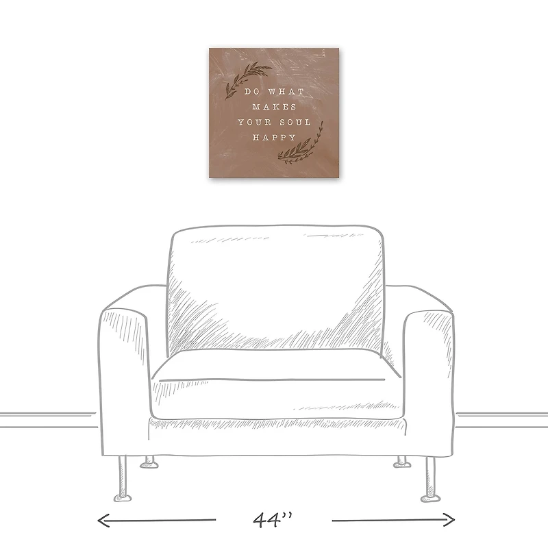 Do What Makes Your Soul Happy Terracotta 16" x 16" Canvas Wall Art