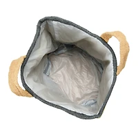 Hello Honey® 24" Rust Striped Woven Jute Tote with Liner