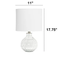 Lalia Home 18" Clear Honeycomb Glass Table Lamp with White Shade