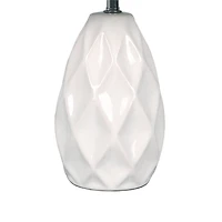 14.5" White Table Lamp with Natural Fabric Shade by Ashland®