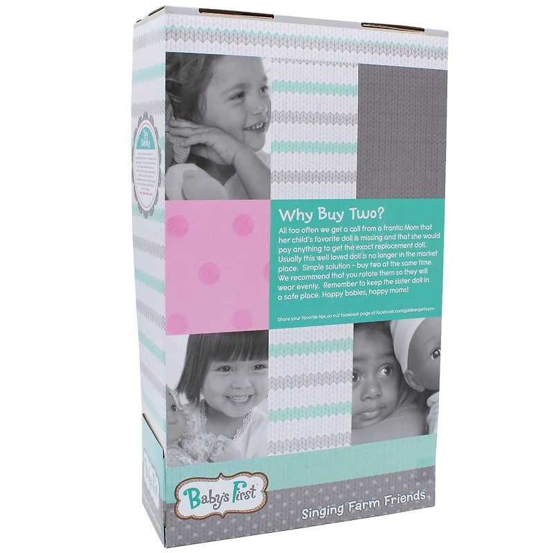 Goldberger Baby's First® Sing & Learn™ Baby Doll with Purple Kangaroo Outfit