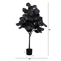 4ft. Artificial Halloween Black Fiddle Leaf Tree