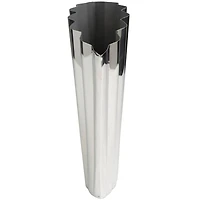 15" Silver Stainless Steel Vase with Zig Zag Edging