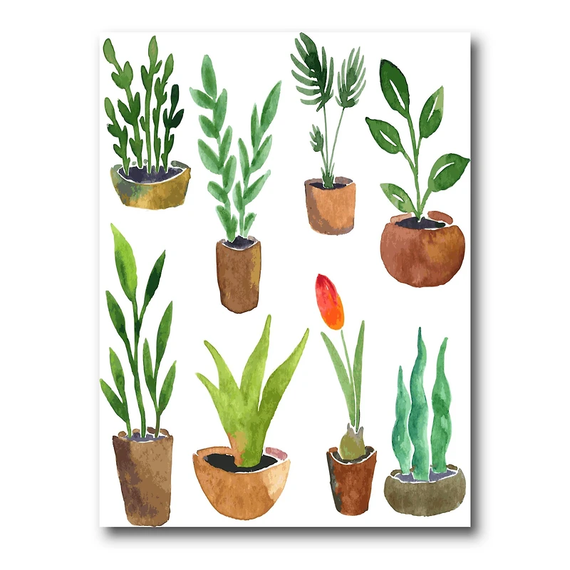 Designart - Eight Potted House Plants
