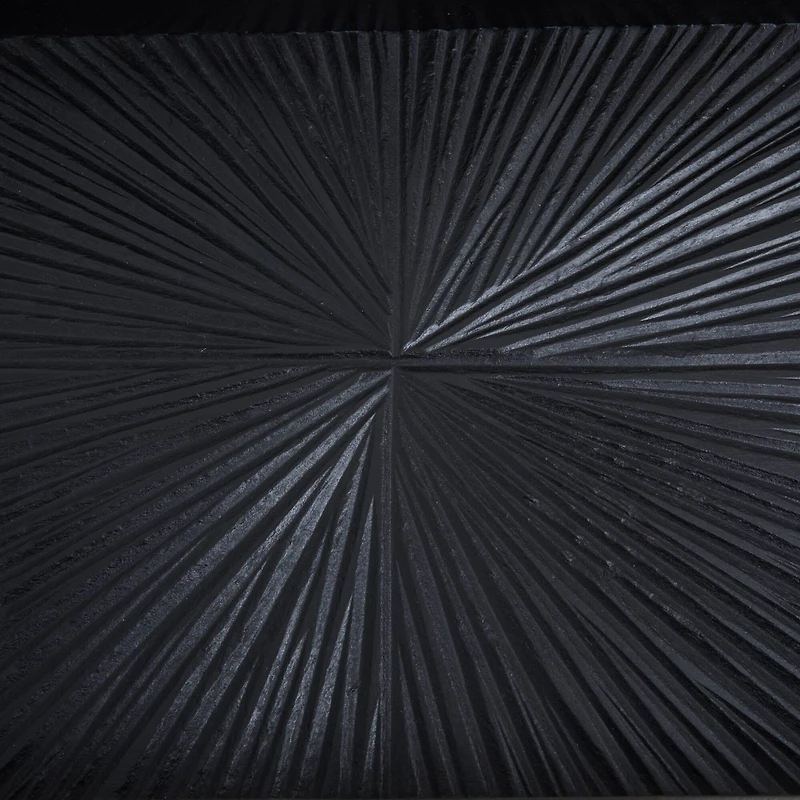 Set of 3" Black Wood Contemporary Trays, 3" x 16" x 10"