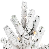 6.5ft. Pre-Lit Medium Flocked Garden IPT Artificial Christmas Tree, Warm White LED Lights