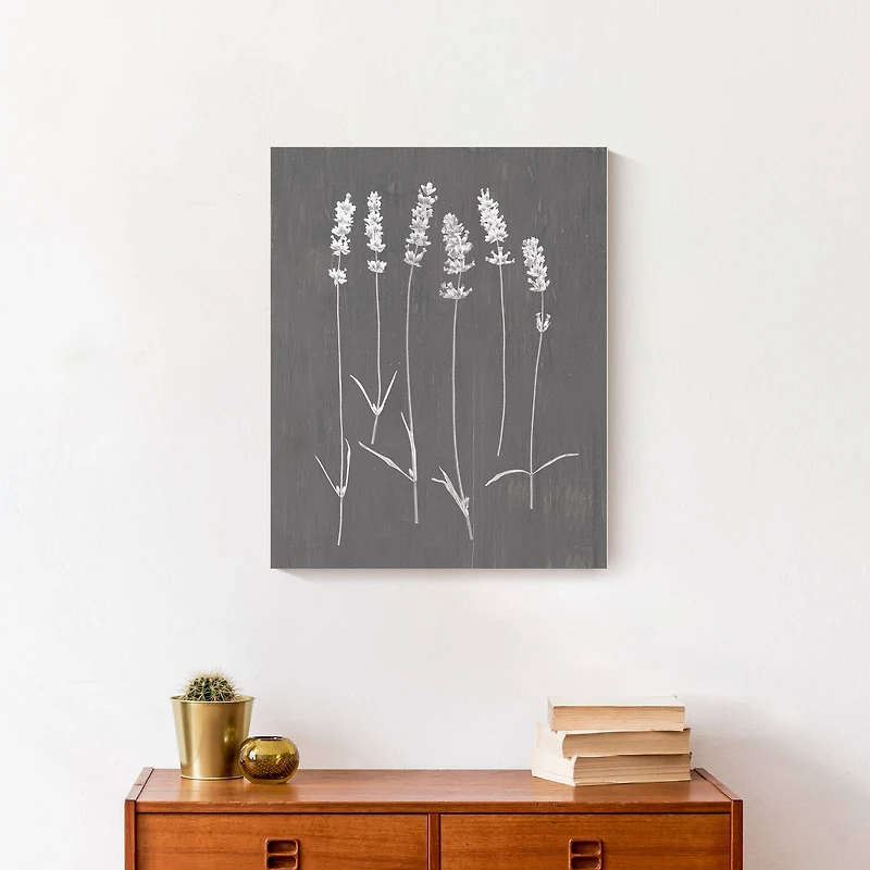 Pressed Lavender On Gray Canvas Wall Art