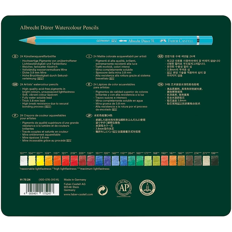 Faber-Castell Albrecht Durer 24 Color Watercolor Pencil Set