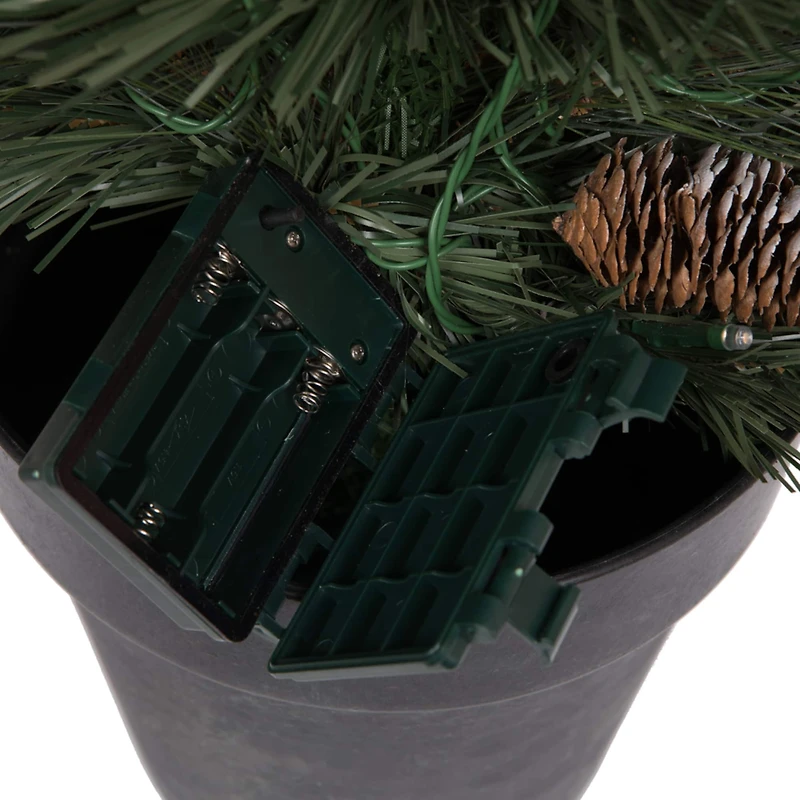 4-Piece Pre-Lit Artificial Christmas Tree, Wreath & Garland Set, Warm White LED Lights