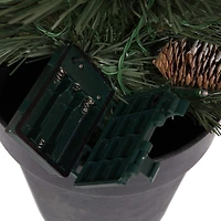 4-Piece Pre-Lit Artificial Christmas Tree, Wreath & Garland Set, Warm White LED Lights