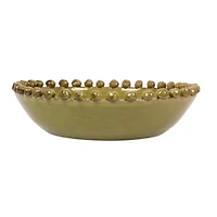 Hello Honey® 16.5" Green Round Hobnail Terra Cotta Decorative Bowl
