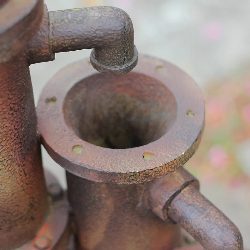 23.5" Rusted Cascading Pipes Outdoor Patio Garden Water Fountain