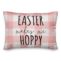 Easter Makes Me Hoppy Throw Pillow