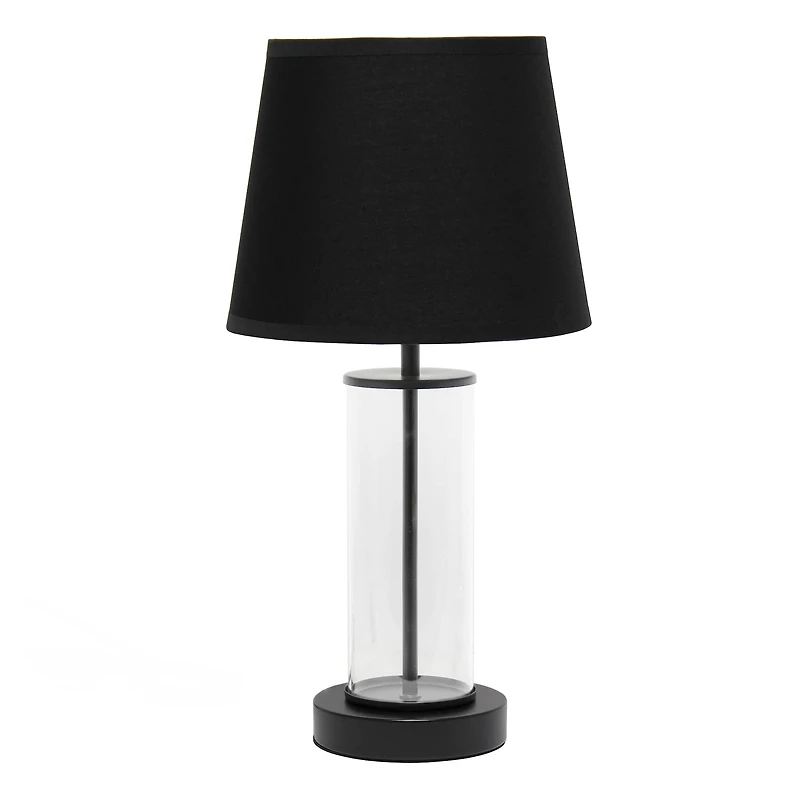 Simple Designs 17" Encased Metal & Clear Glass Table Lamp