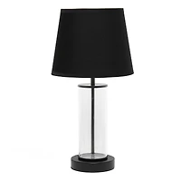 Simple Designs 17" Encased Metal & Clear Glass Table Lamp