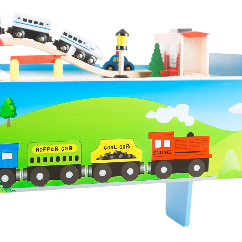 Toy Time Wooden Train Set Table