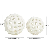 Cream Orb Abstract Sculpture Set