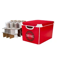 Simplify 15.4" Christmas Wreath 60 Ornament Storage Tote Bin