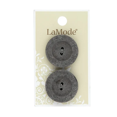 LaMode 1 1/8" Gray Felt 2-Hole Buttons, 2ct.
