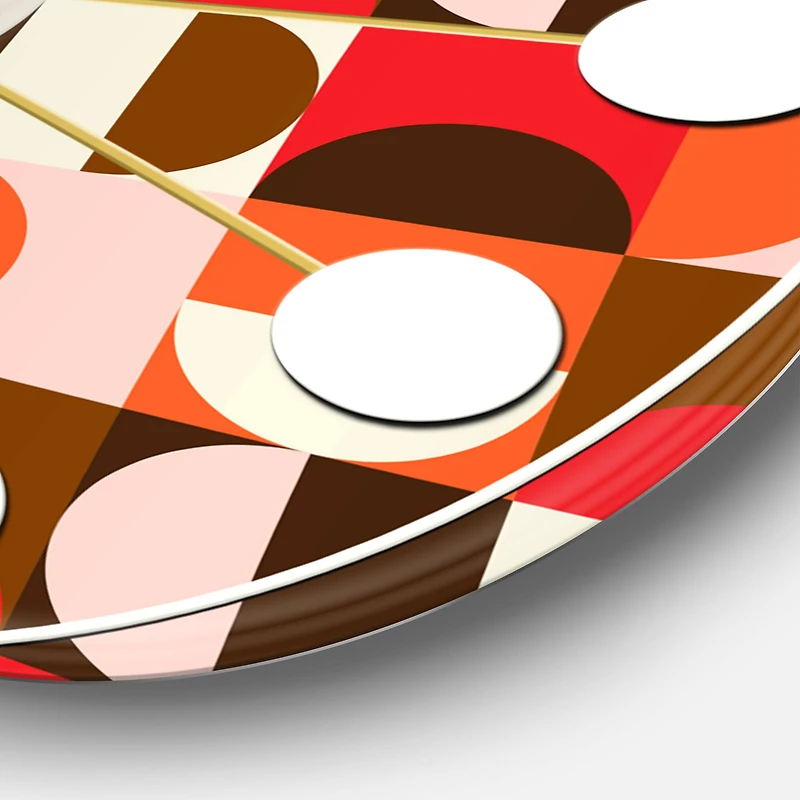 Designart 'Retro Geometric Design Ii Mid-Century Modern Wall Clock