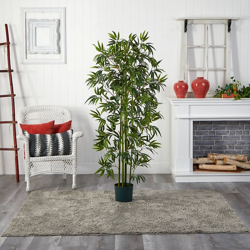 6ft. Potted Bamboo Silk Tree