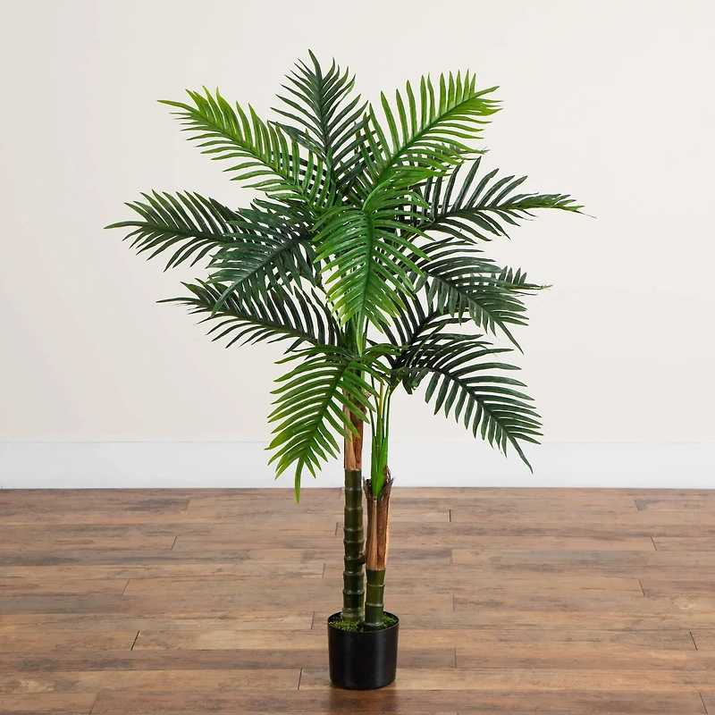 4ft. UV Resistant Artificial Double Robellini Palm Tree (Indoor/Outdoor)