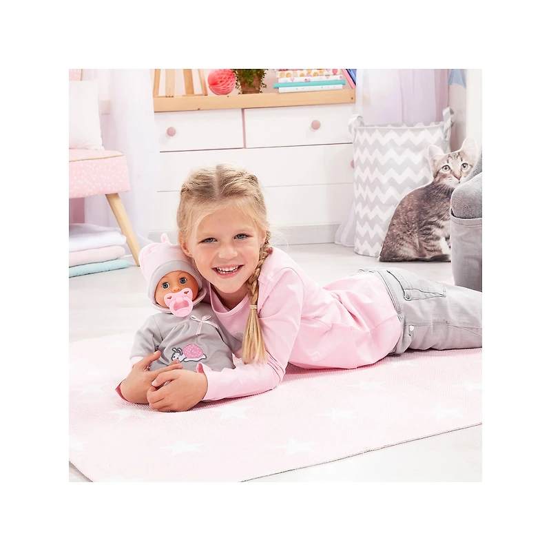 Bayer Design 15" First Words Baby Doll in Gray Snail Outfit