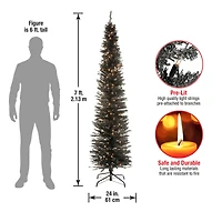 7ft. Pre-Lit Black Tinsel Artificial Christmas Tree