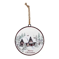 12ct. Woodland Winter Cabin Disc Ornament