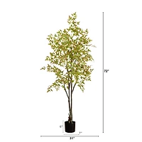 6ft. Green Autumn Nandina Artificial Potted Tree