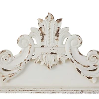 White Wood French Country Carved Wall Decor 14" x 39" x 3"