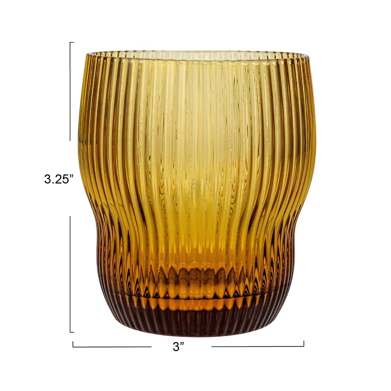Hello Honey® 8oz. Amber Ribbed Drinking Glass
