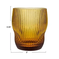 Hello Honey® 8oz. Amber Ribbed Drinking Glass