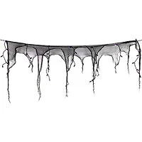 4ft. Pre-Lit Purple LED Halloween Black Gauze Drape Lights
