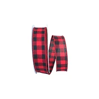 Reliant 1.5" x 20yd. Hearty Buffalo Plaid Wired Ribbon
