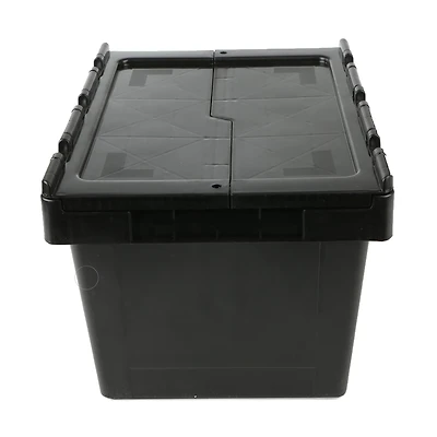 Mind Reader Black Heavy Duty Plastic Crate Storage Bin