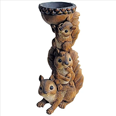 Design Toscano 15" Three's a Crowd Stacked Squirrel Statue