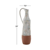 White Ceramic Farmhouse Vase, 23" x 6" x 7"