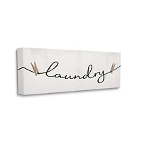Stupell Industries Clothespins on the Laundry Line Typography Canvas Wall Art