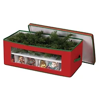 Household Essentials Red & Green Ornament Storage Box with Window