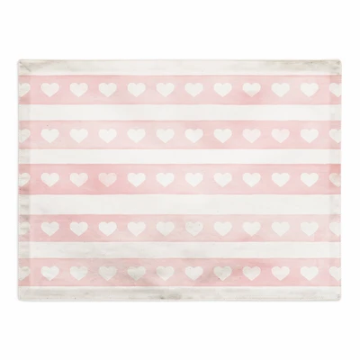 Watercolor Stripe Heart Pattern Placemat
