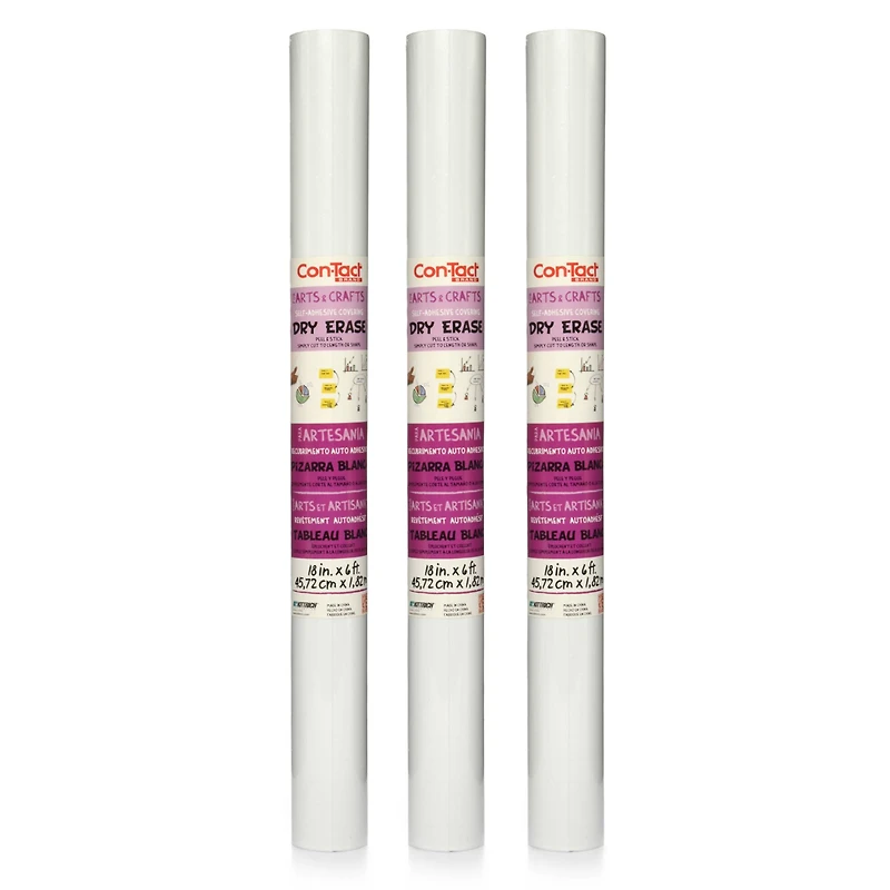 Con-Tact® Dry Erase Adhesive Roll, 3ct.