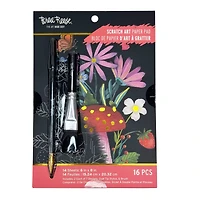 Brea Reese™ 6" x 8" Mushrooms & Strawberries Scratch Art Paper Pad