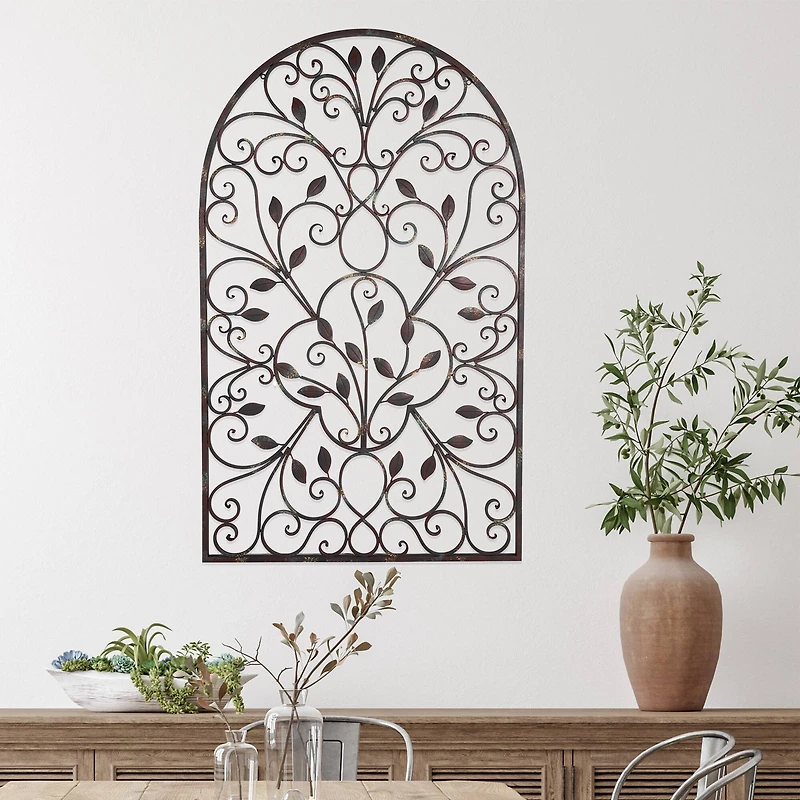 Hastings Home 49" Iron Arched Window Panel Wall Décor