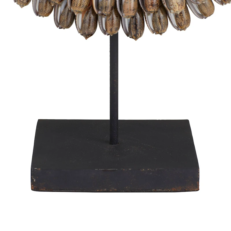 Brown Cotton Eclectic Sculpture, 15" x 12" x 6"