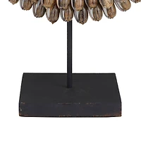 Brown Cotton Eclectic Sculpture, 15" x 12" x 6"