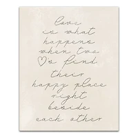 Love is what Happens 16" x 20" Canvas Wall Art