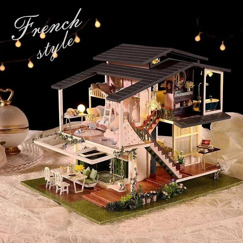 Wizardi Miniature Roombox: Villa Monet's Garden Dollhouse Kit