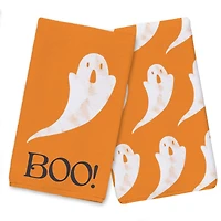 Orange BOO Ghost Tea Towel Set